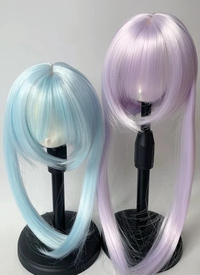 ドール用ウィッグ ロングヘアー ストレート お姫カット 内巻き ボブ 高温糸 ブラック/ブラウン/ゴールド/ミントグリーン/ブルー/ライトパープル/シルバーグレー YOSD/MSD/SDサイズ人形用 BJD用
