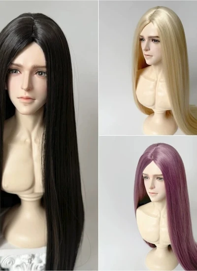 ドール用ウィッグ ロングヘアー ストレート 中分 ベースウィッグ 古代風 柔らかい糸 MSD/SDサイズ人形用 BJD用