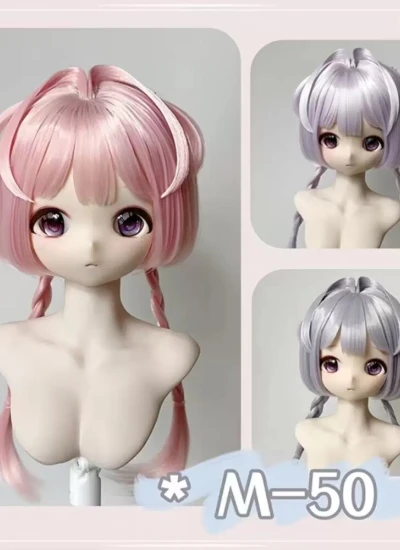 ドール用ウィッグ ショートヘアー【M-50】スタイリングあり ピンク/パープル/ブルー MSD/SDサイズ 女の子用  球体関節人形用 BJD