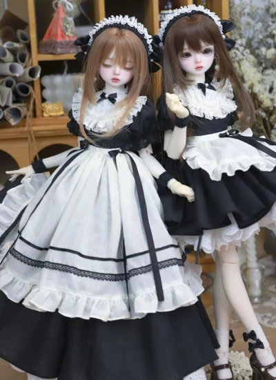 ドール用ドレス 洋服セット「暮光女仆」MSDサイズ人形用 ブラック 女の子用 球体関節人形用 BJDDOLL