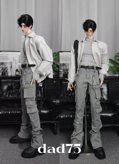 ドール用服運動ズボン  カーゴパンツ  グレー レッド オリーブ ミント ピンク  ID75サイズ用 球体関節人形用 BJDDOLL