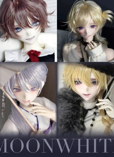 期間限定 ドール用ヘッド ｢望月｣ 開け目/半眠り目 二次元 樹脂 レジン製 1/4サイズ 球体関節人形用 BJD用【月白自制】