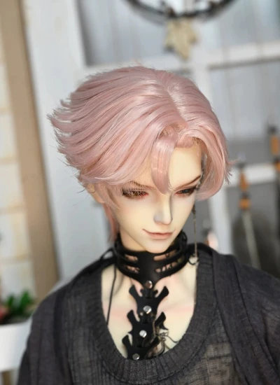 ドール用 定型ウィッグ ピンク ホワイト 高温糸 小顔SD/SD/サイズ人形用 BJD用