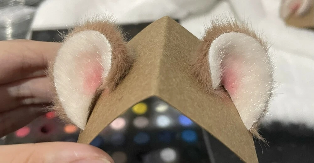 ドール用 猫耳パーツ  グレー  YOSD/MSD/SDサイズ通用 BJD用 球体関節人形用