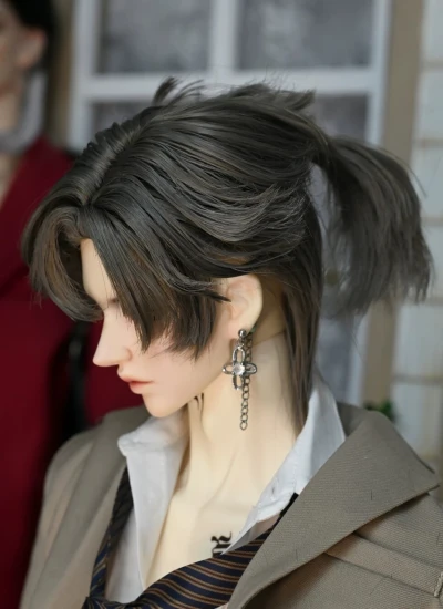 ドール用 定型ウィッグ グレー高温糸 小顔SD/SD/サイズ人形用 BJD