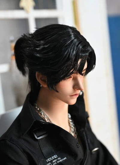 ドール用 定型ウィッグ ブラック高温糸 小顔SD/SD/サイズ人形用 BJD