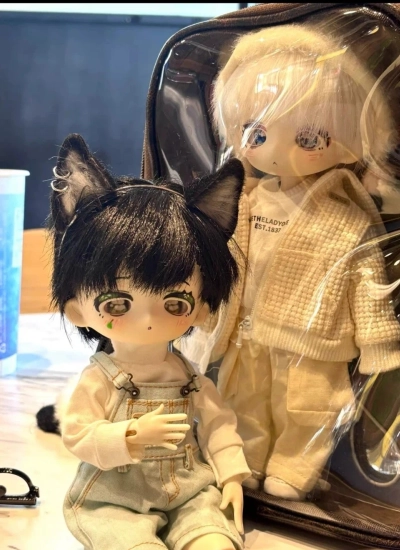 ドール用 猫耳パーツ  ブラック ブラウン グレー  YOSD/MSD/SDサイズ用 BJD用 球体関節人形用
