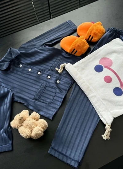 ドール用パジャマ ネイビー ブラック  73/75/77サイズ用 男の子用 球体関節人形用 bjd用