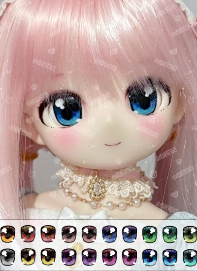 ドール用アイ マンガアイ 压眼 アクリルアイ 押し目『方方 ファンファン』mdd/bjd/ob 二次元 アニメ風 10mm/11mm/12mm/14mm/16mm/18mm/20mm/22mm/24mm BJD/MJD用