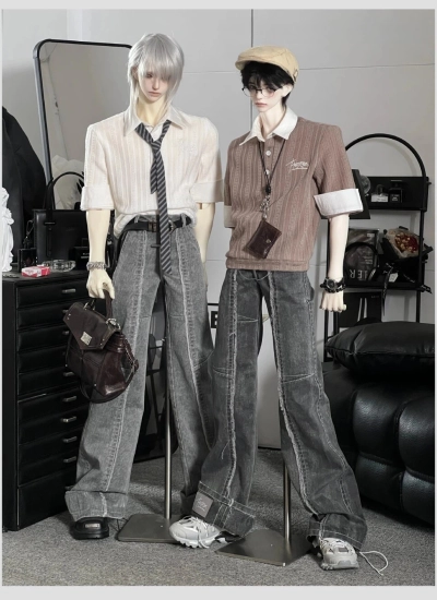 7Herz BJD Clothes [Sketch] T-shirt Pants Bag Tie Separate for ID75 Ball Jointed Doll