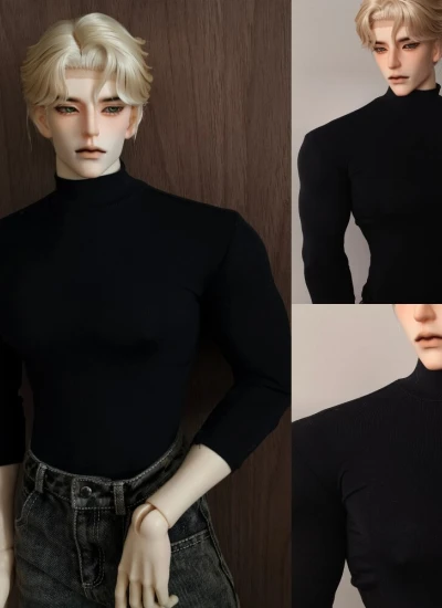 ドール用服 シャツ ブラック グレー 70/ID75サイズ用 球体関節人形用 bjd