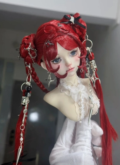 ドール用ウィッグ  レッド  YOSD/MSD/小顔SD/SDサイズ用 BJD用