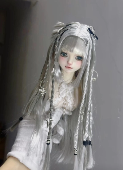 ドール用ウィッグ グレー YOSD/MSD/小顔SD/SDサイズ用 BJD用
