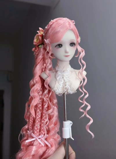 ドール用ウィッグ  ピンク YOSD/MSD/小顔SD/SDサイズ用 BJD用