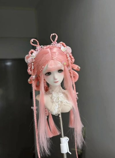 ドール用ウィッグ  ピンク  YOSD/MSD/小顔SD/SDサイズ用 BJD用