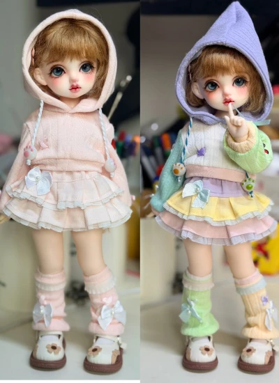 ドール用服 衣装セット フルカラー ピンク MSD/1/5/YOSDサイズ人形用 BJDDOLL
