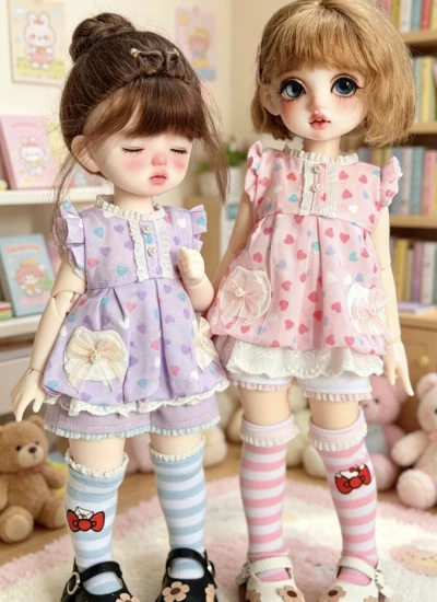 ドール用服 衣装セット パープル ピンク MSD/1/5/YOSDサイズ人形用 BJDDOLL