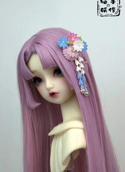 ドール用髪飾り ヘアピン 着物用 ブルー パープル オレンジ SD/MSDサイズ人形通用 BJD用