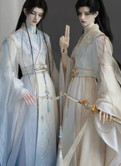 【期間限定】ドール用服 【無幻】月蓝&白茶 衣装セット ID75/YC77/LS77サイズ BJD 球体関節人形用