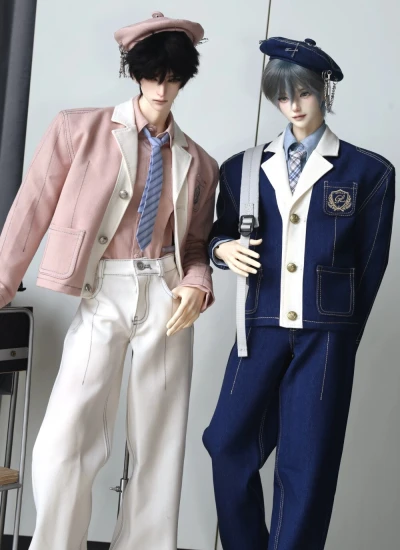 ドール用服 衣装セット 【練習生】ブラック ブルー ピンク 78/77/ID75/70/73/マッスルMSDサイズ人形用 BJD用