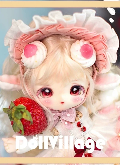 【期間限定】ドールフルセット【Little Dessert Lamb ピンク苺】18cm 球体関節人形 BJD Macca