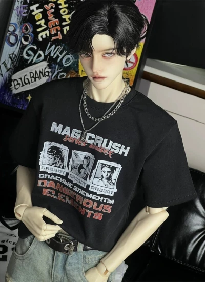 ドール用Tシャツのみ ホワイト ブラック MSD/62/70/73/75/77cmサイズ用 球体関節人形用 BJD用