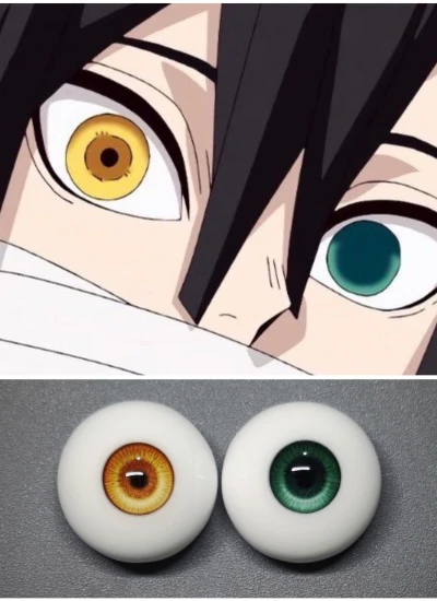 ドール用アイ 樹脂＋石膏アイゴールド+グリーン【GM2】 8mm/10mm/12mm/14mm/16mm/18mm BJD用