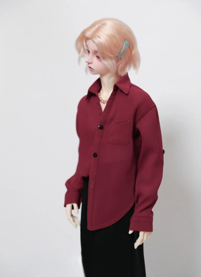 ドール用服 シャツ ワインレッド  ID75/Loongsoul73/POPO68/SD男の子/SD10女の子用 球体関節人形用 BJD用A531