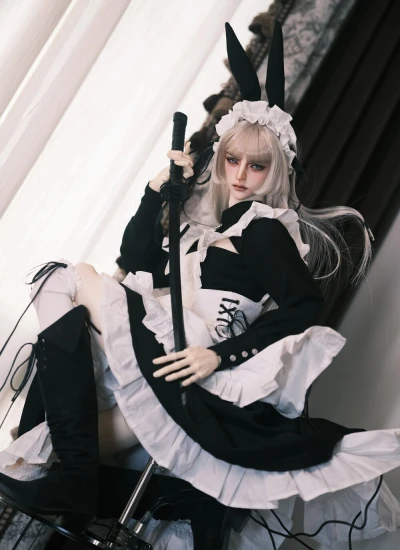 ドール用服 セット【银星之塔·白夜兔侍】メイド服 75サイズ人形用 球体関節人形用 BJD用