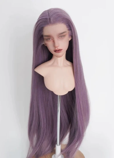 BJD ドール用ウィッグ ベースウィッグ V字生え際 手植 手直しロングストレート 中分け 右分け 左分け SDサイズ人形用
