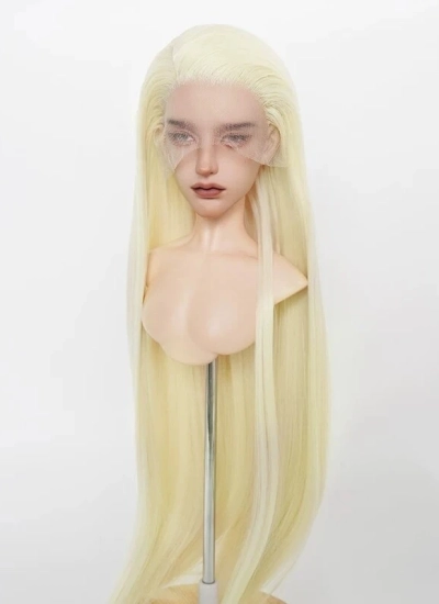 BJD ドール用ウィッグ ベースウィッグ 手編み フラットチップ ロングストレート グラデーション 中分け 右分け 左分け SDサイズ人形用