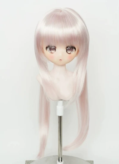 BJD ドール用ウィッグ ボブカット ツインテール ベースウィッグ 手植 ピンク/ブルー/パープル/ブラウン/ゴールド/ホワイト/シルバーグレー YOSD/MSD/SD人形用
