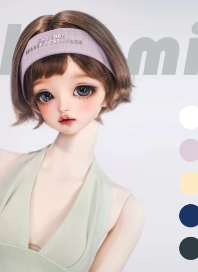 ドール用ヘアバンド パープル ホワイト イエロー ネイビー グレー 75/70/SDサイズ人形用 BJD用