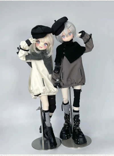 ドール用服 洋服セット ワンピース ブラック グレー ベージュ 大MSD/MSDサイズ人形通用 球体関節人形用 BJD用
