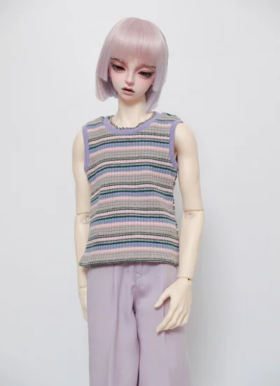 BJD Clothes A532 Versatile Striped Trim Tank Top for 1/4 1/3 SD10 Popo68 Loongsoul73 ID75 Size Ball-jointed Doll