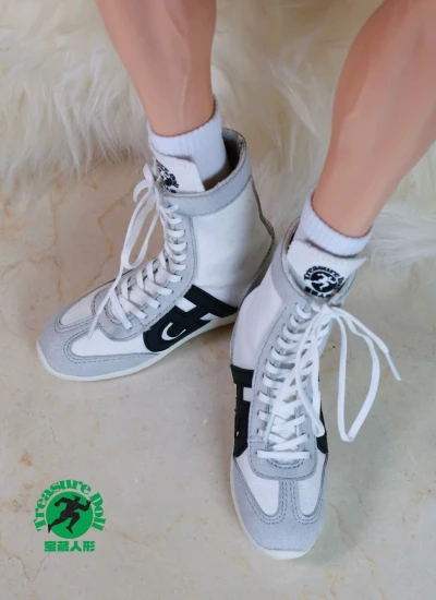 BJD Shoes Black White Boxing Boots for 75-78cm Ball-jointed Doll