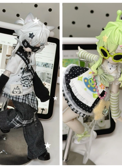 代理購入 BJD ブラインドボックス「ニャニャニャ次方・宇宙ネコ/シルバーシェーデッド」喵喵喵次方 啵啵酱BOBO+銀斗SILVER 2種類セット 1/8スケール Blind Box 猫テーマ 不可食用人形 Inedible Doll