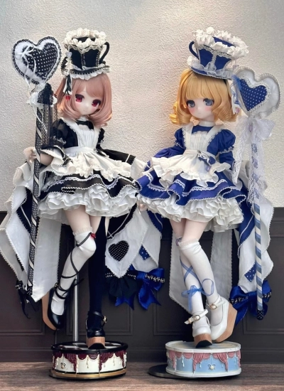 ドール用服 ワンピース【Alice茶会】ブラック ブルー MSDサイズ人形用 球体関節人形用 BJD用