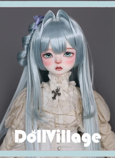 ドール用ウィッグ ロング ブルー 1/4サイズ GY4-024-C 女の子用 高温糸 球体関節人形用 BJD用