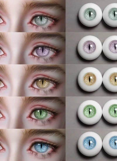 BJDドール用 石膏アイ【F獣瞳】グリーン/パープル/イエロー/ブルー/パープル/グレー/オレンジ 8mm/10mm/12mm/14mm/16mm/18mm