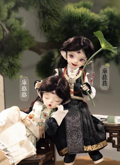 期間限定 ドールフルセット ｢三眼双子・庫菈菈Kulala/庫璐璐Kululu｣ 約28.8cm 1/6サイズ 球体関節人形 BJD【DollZone×EvatyDollコラボドール】