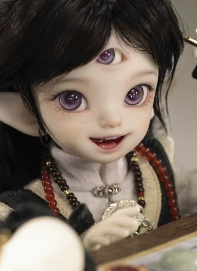 期間限定 ドールヘッド ｢三眼双子・庫菈菈Kulala/庫璐璐Kululu｣ 1/6サイズボディ用 球体関節人形 BJD 【DollZone×EvatyDollコラボドール】