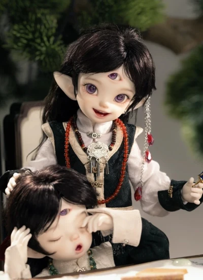 期間限定 ドール本体 ｢三眼双子・庫菈菈Kulala/庫璐璐Kululu｣ 約28.8cm 1/6サイズ 球体関節人形 BJD 【DollZone×EvatyDollコラボドール】