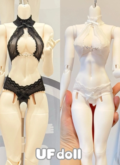 期間限定 ドール用服 下着セット レース ホルターネック ブラトップ＋パンツ ホワイト/ブラック 大四分 1/4サイズ NANA体/囝囝体通用 女の子用 球体関節人形用 BJD