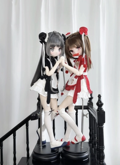 数量限定 ドール用服 5# 6# チャイナドレス ブラック レッド「小笼包」 MSDサイズ人形通用 球体関節人形 BJDDOLL