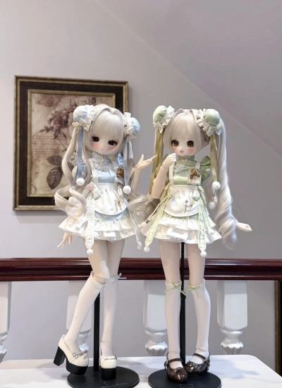 数量限定 ドール用服 3# 4# チャイナドレス ブルー グリーン「小笼包」 MSDサイズ人形通用 球体関節人形 BJDDOLL