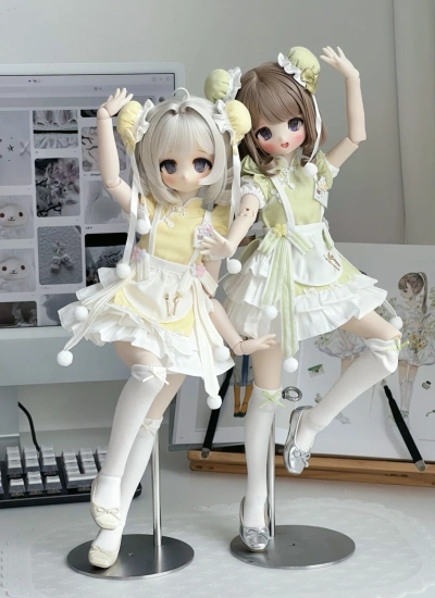 数量限定 ドール用服 15# 16# チャイナドレス グリーン イエロー「小笼包」 MSDサイズ人形通用 球体関節人形 BJDDOLL