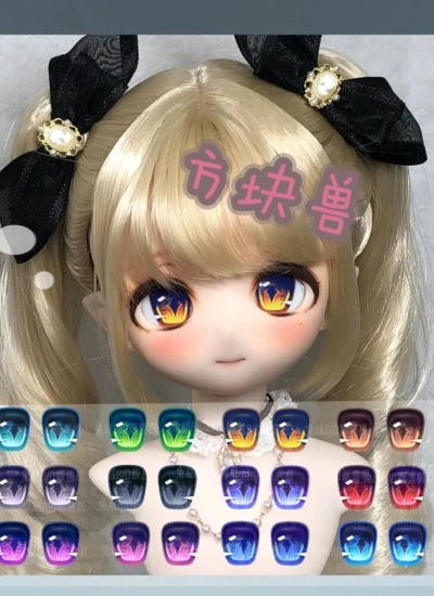 ドール用アイ マンガアイ UV貼り目『方块兽』二次元 アニメ風 デカールアイ 12mm/14mm/16mm/18mm/20mm BJD/MJD用