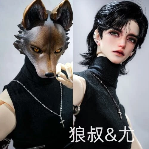 ドール本体【ダブルヘッド版】 狼叔ヘッド+尤youヘッド+77亓体ボディ 77cm 男の子 球体関節人形 BJD
