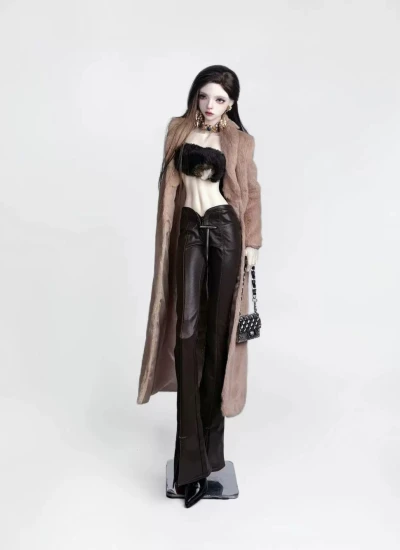ドール服 ロングコート ブラウン 68/70/71cmサイズ用 球体関節人形 BJD